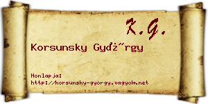 Korsunsky György névjegykártya